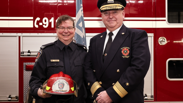 Nadia Leboeuf, première femme lieutenant incendie à La Tuque