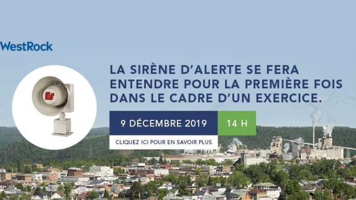 La sirène d'alerte se fera entendre pour la première fois dans le cadre d'un exercice