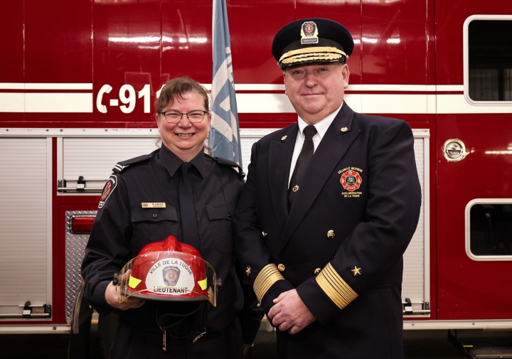 Nadia Leboeuf, première femme lieutenant incendie à La Tuque
